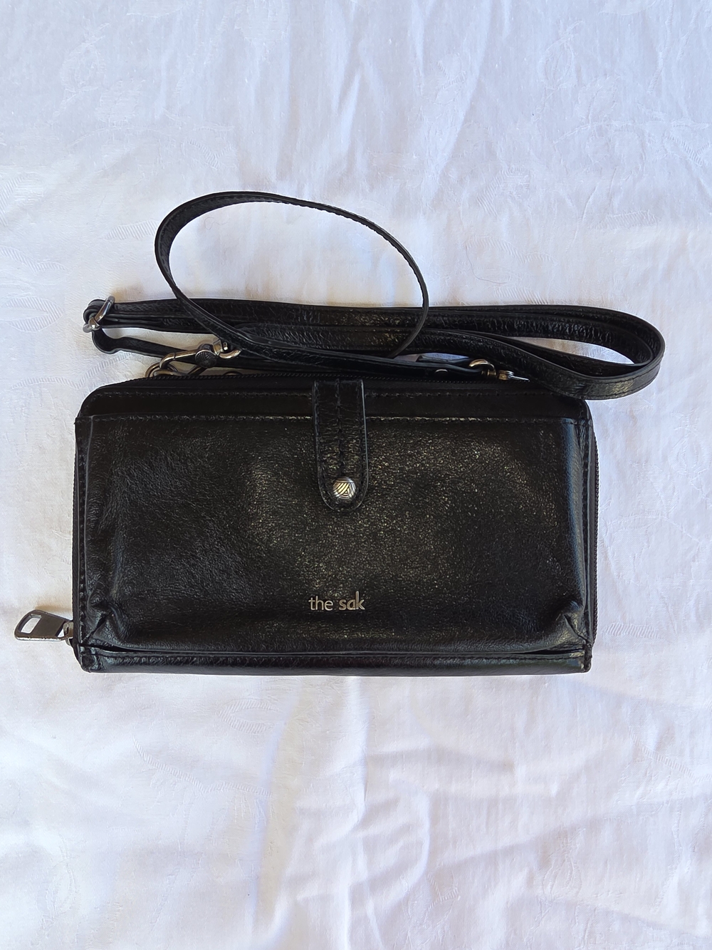 The Sak 3-In-1 Leather Phone Wallet Black Leather Women's Wallet